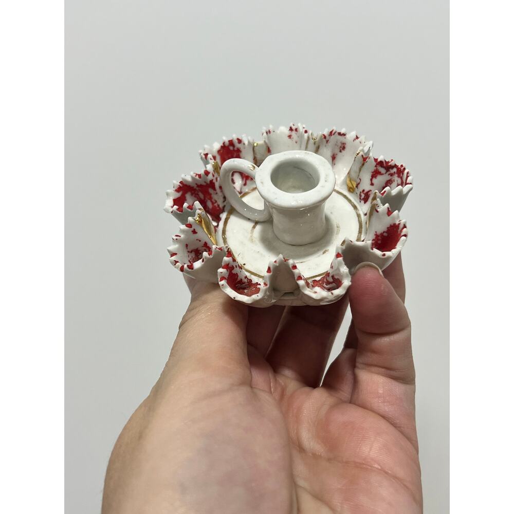 Vintage Small Ceramic Chamberstick or Candle Holder, Maker Unknown - Picture 3 of 7